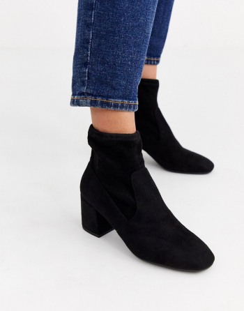 New Look Square Toe Heeled Sock Crne - Ženske Čizme | 24850AVZB